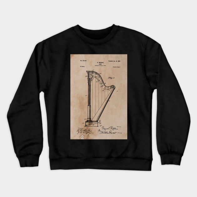 Vintage Harp Patent Crewneck Sweatshirt by JoolyA